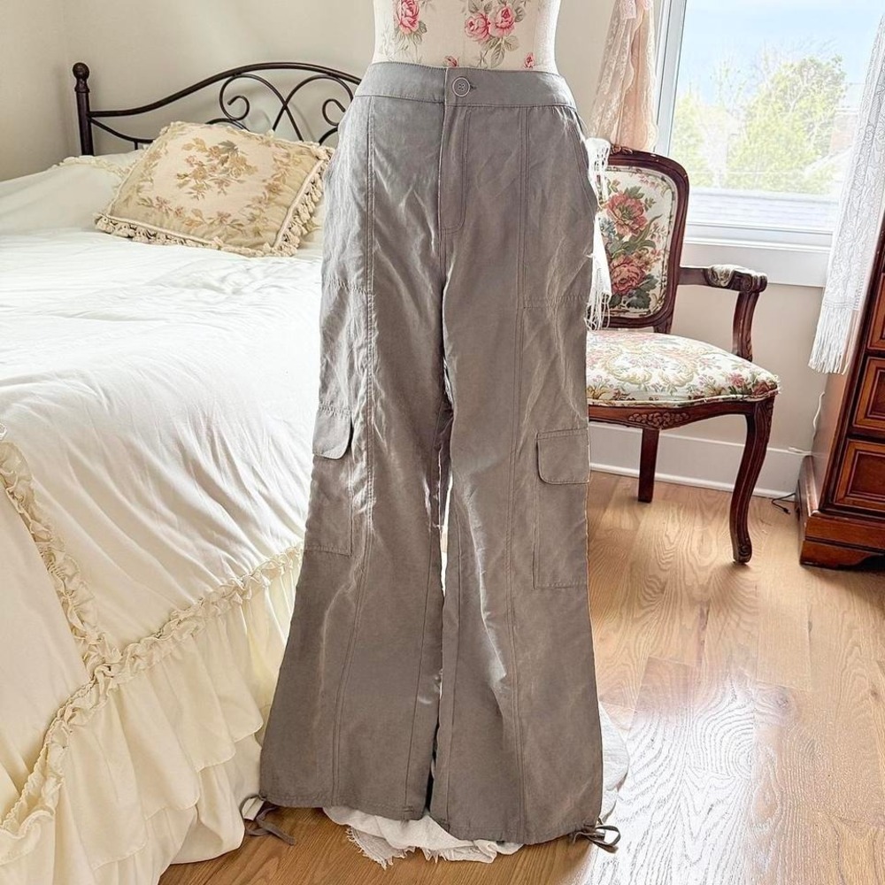 gray baggy cargo pants  wild‎ fable gray cargo flare pants size small
